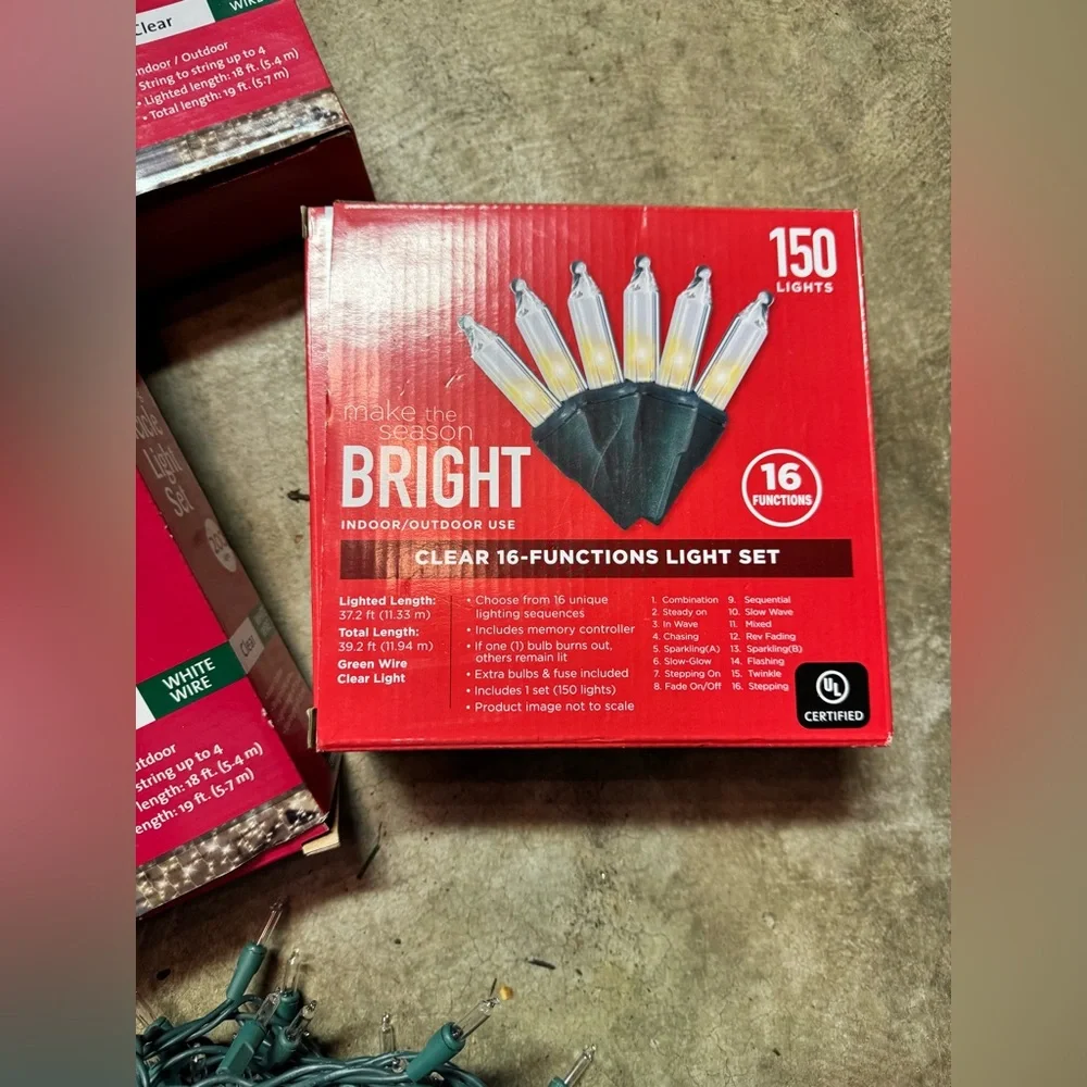 10 sets of clear incandescent string lights